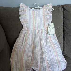 Bonnie Jean Pink and Gold Striped Dress